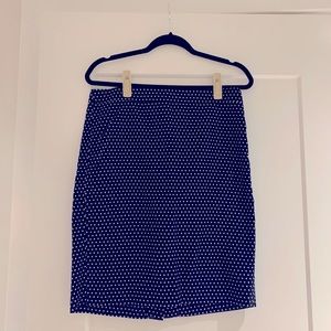 Navy polka dot skirt